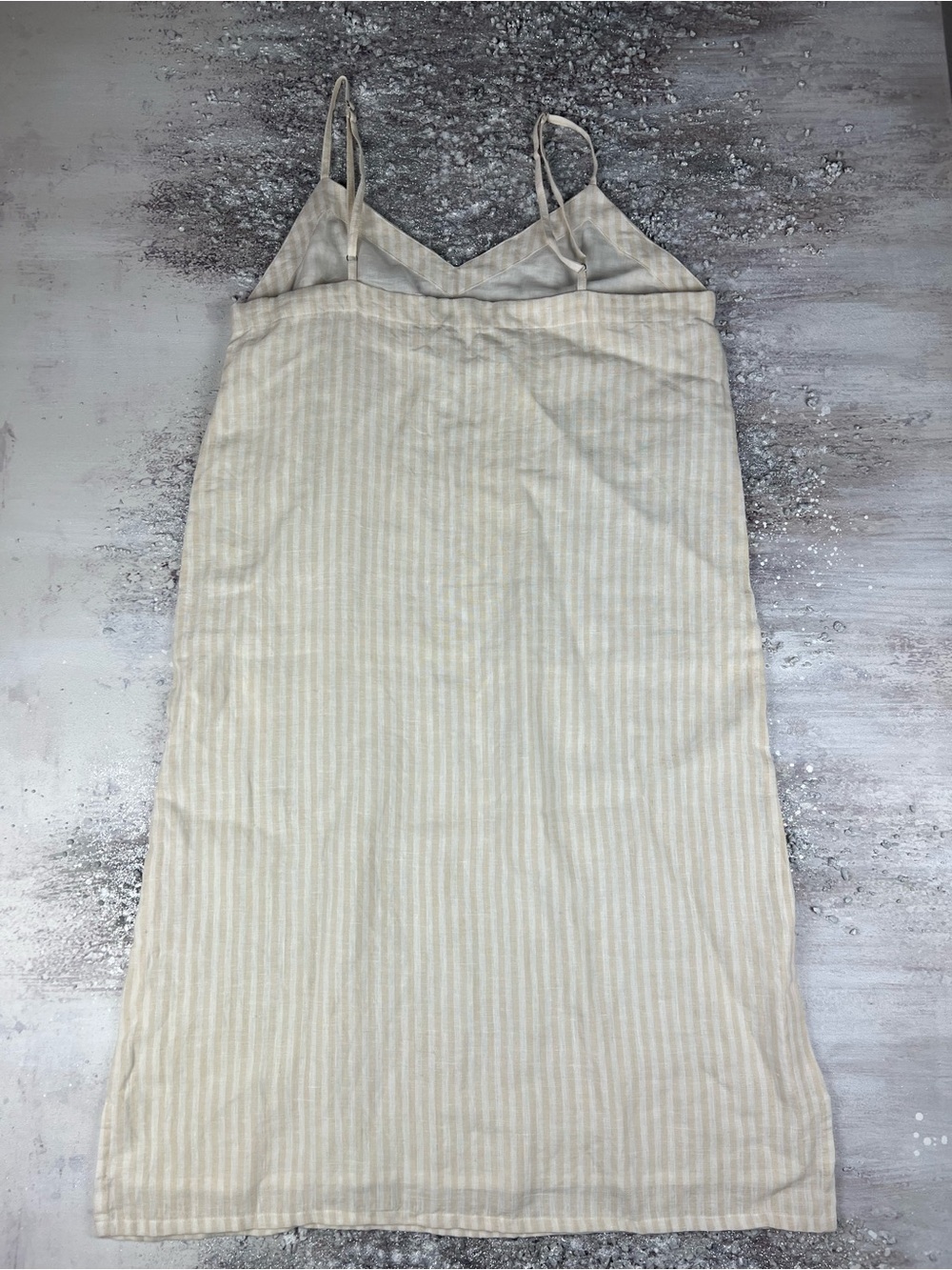 Laude The Label SURI Striped Beige Spaghetti Strap Slip Dress  xs/s - Picture 2 of 11